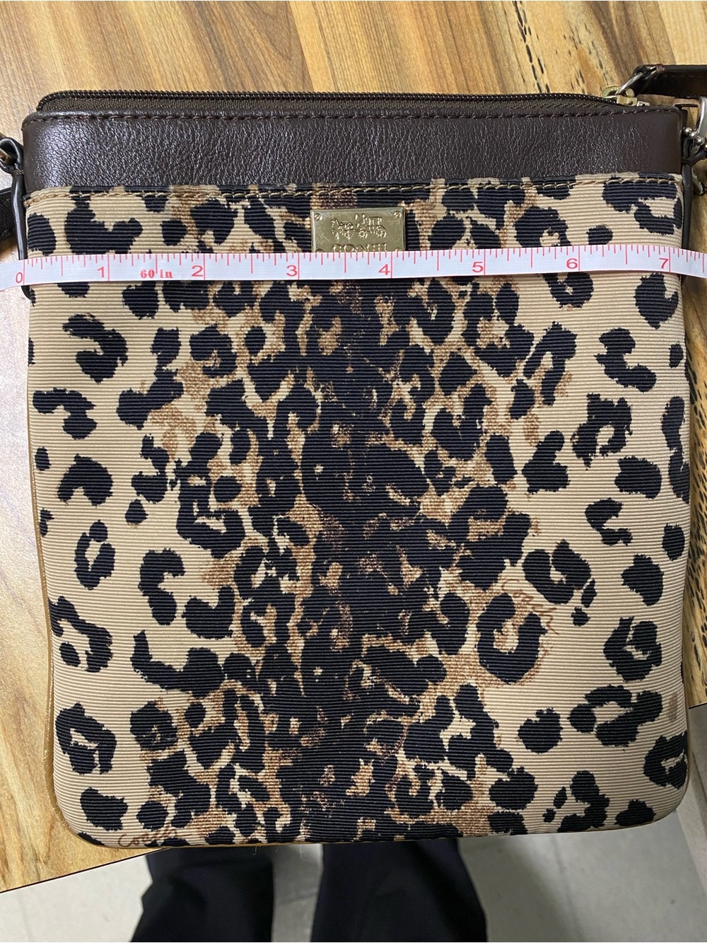 Coach Leopard Print Crossbody Bag - Brown - Picture 7 of 14